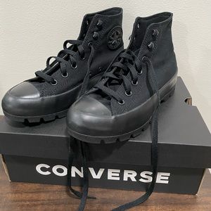 Converse black lugged platform chuck taylor high top NEW in box